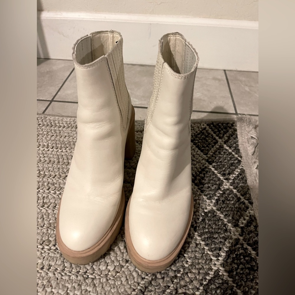 Dolce Vita Ivory Leather Boots